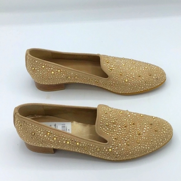 Stuart Weitzman Slipbeads Suede Studded Loafers Size 8 - Picture 3 of 13